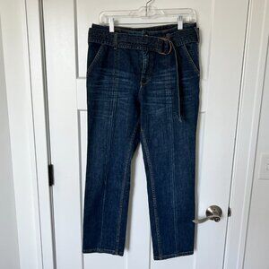 Anthropologie Pilcro Belted High-Rise Slim Straight Leg Jeans Size 25 Stretch